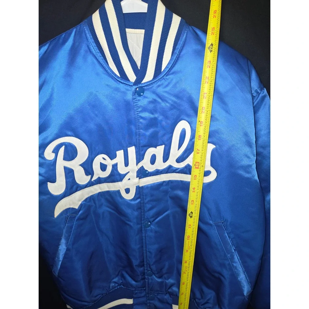Starter Vintage Kansas City Royals Satin Baseball Jacket Men's Medium Blue White